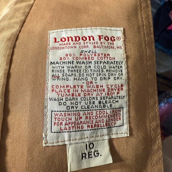 London Fog Beige Trench Coat - Picture 6 of 8